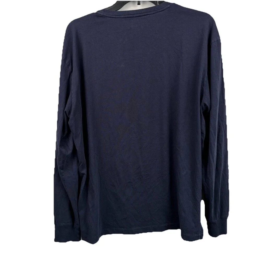 Polo Ralph Lauren, long sleeved men’s Medium pullover shirt navy cotton pony